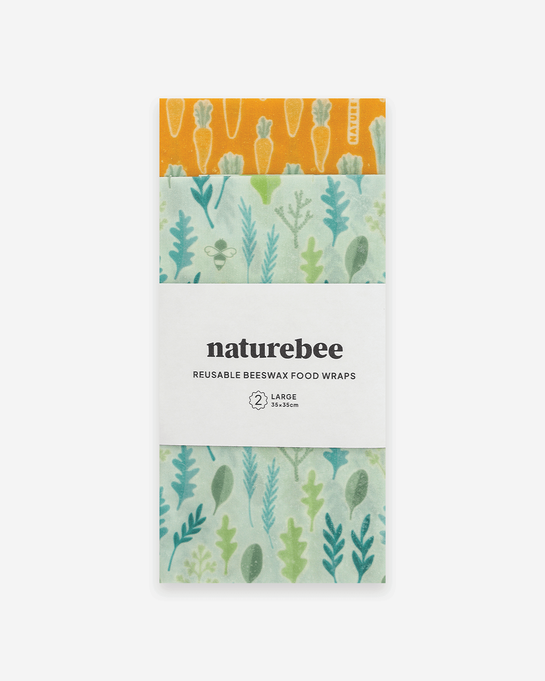 Large Beeswax Wrap Pack - Carrots & Herbs | Nature Bee