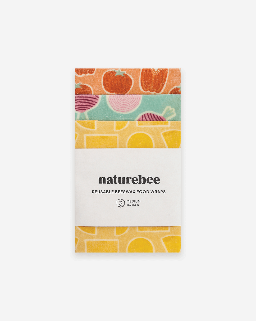 Medium Beeswax Wrap Pack - Veggies & Cheese | Nature Bee