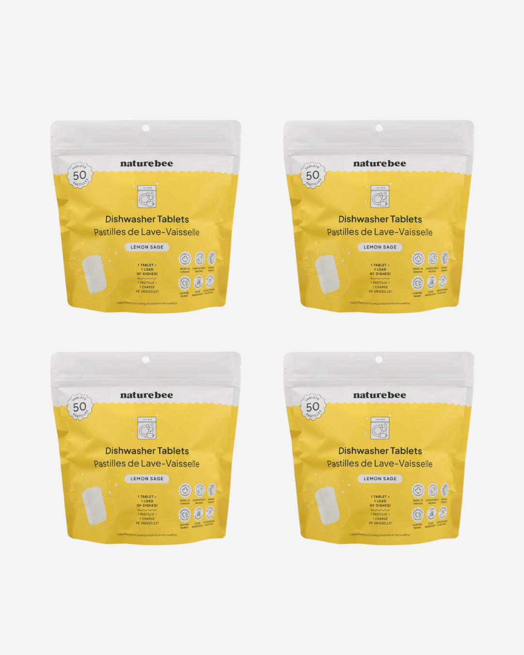 Dishwasher Tablets Lemon Sage 50 - pack - NATURE BEE