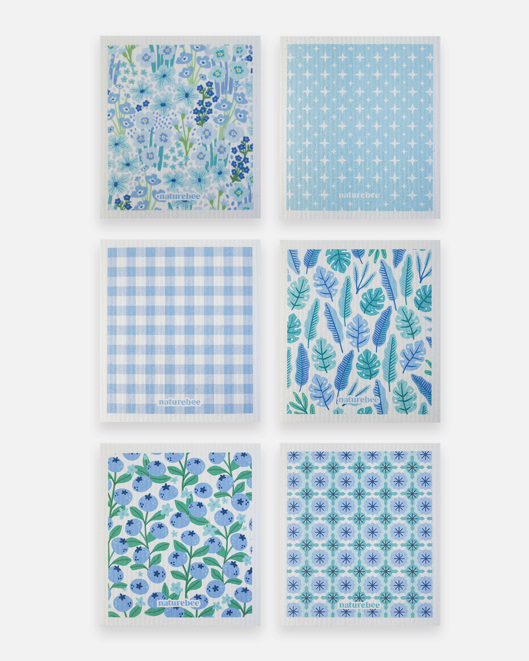 Blue Sponge Cloth 6 pack | Nature Bee