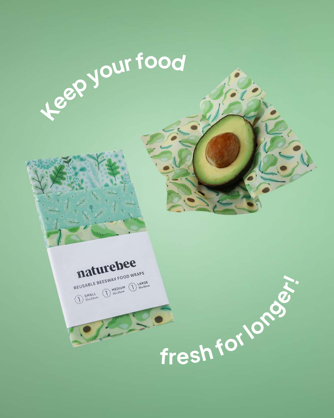Beeswax Wrap Variety Set 4 Pack Bundle | Made in Canada | Nature Bee