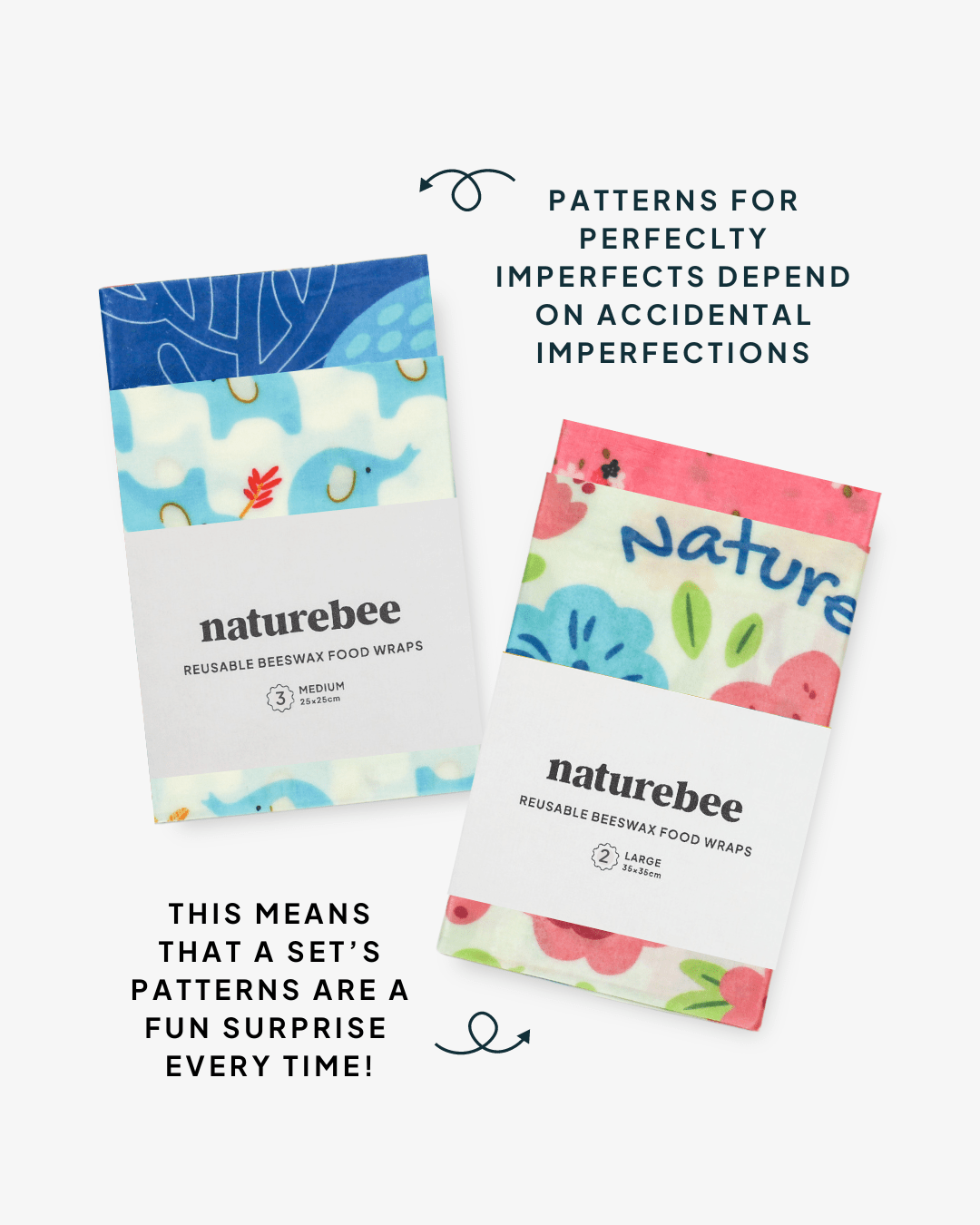 Perfectly Imperfect Beeswax Wraps - NATURE BEE