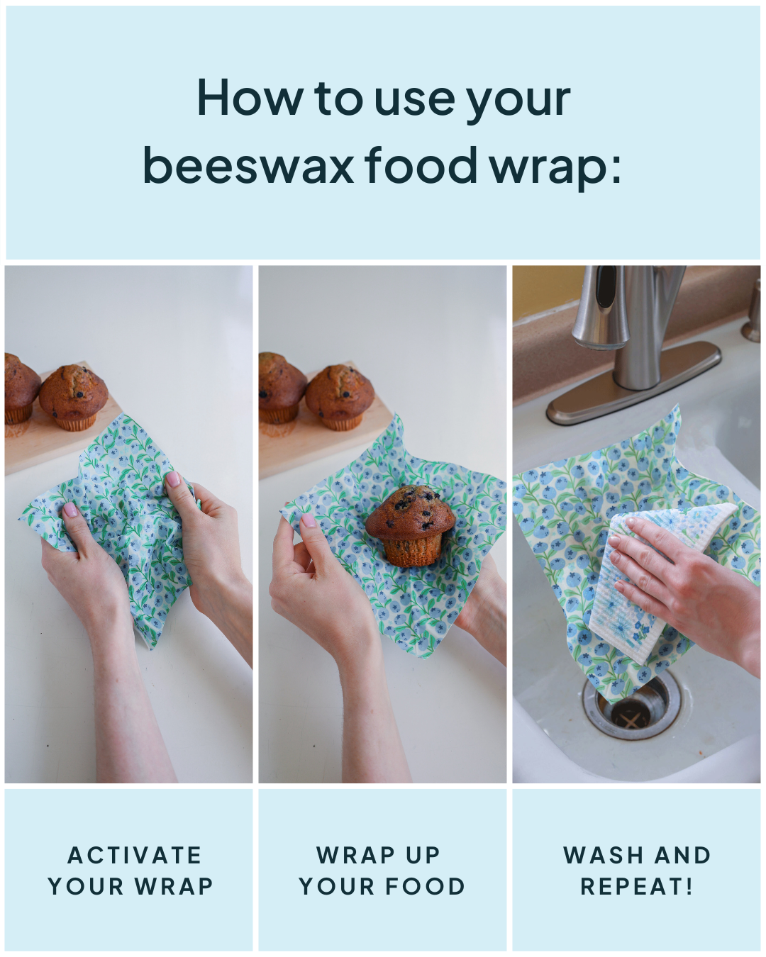 Beeswax Wrap Variety Set 4 Pack Bundle | Made in Canada | Nature Bee