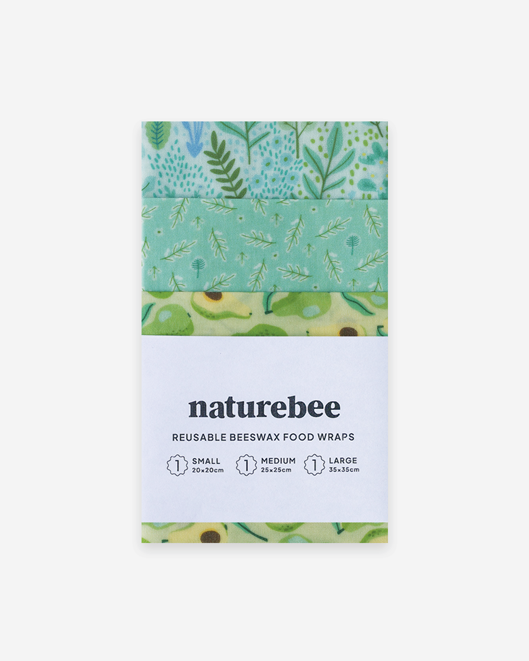 Beeswax Wrap Variety Set - Green | Made in Canada | Nature Bee