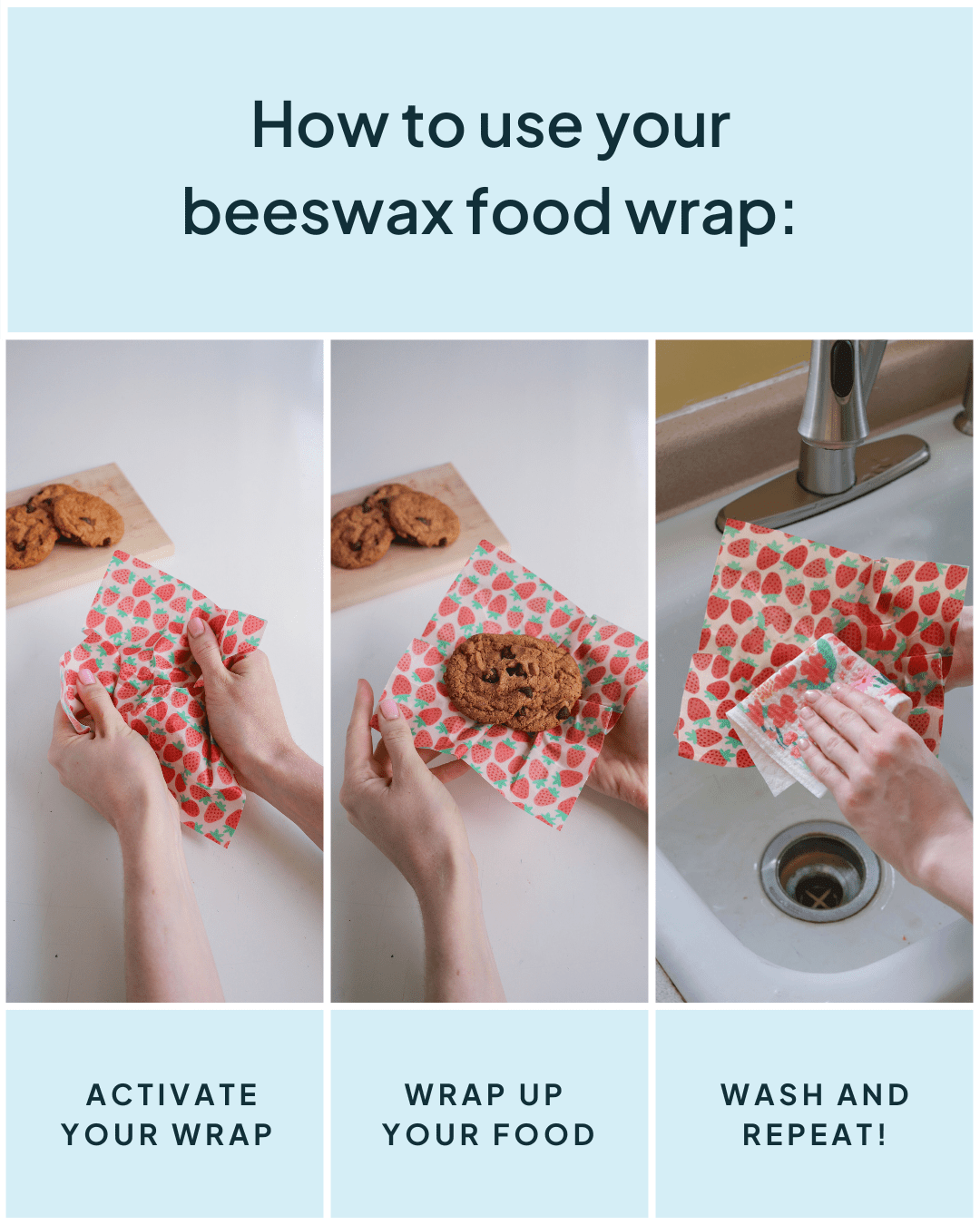 Pink Beeswax Wrap Set - NATURE BEE