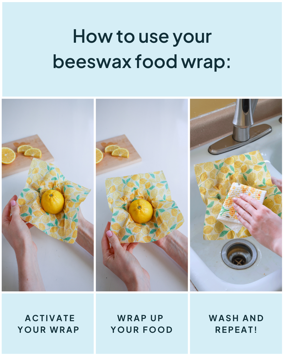 Beeswax Wrap Variety Set - Yellow | Made in Canada | Nature Bee