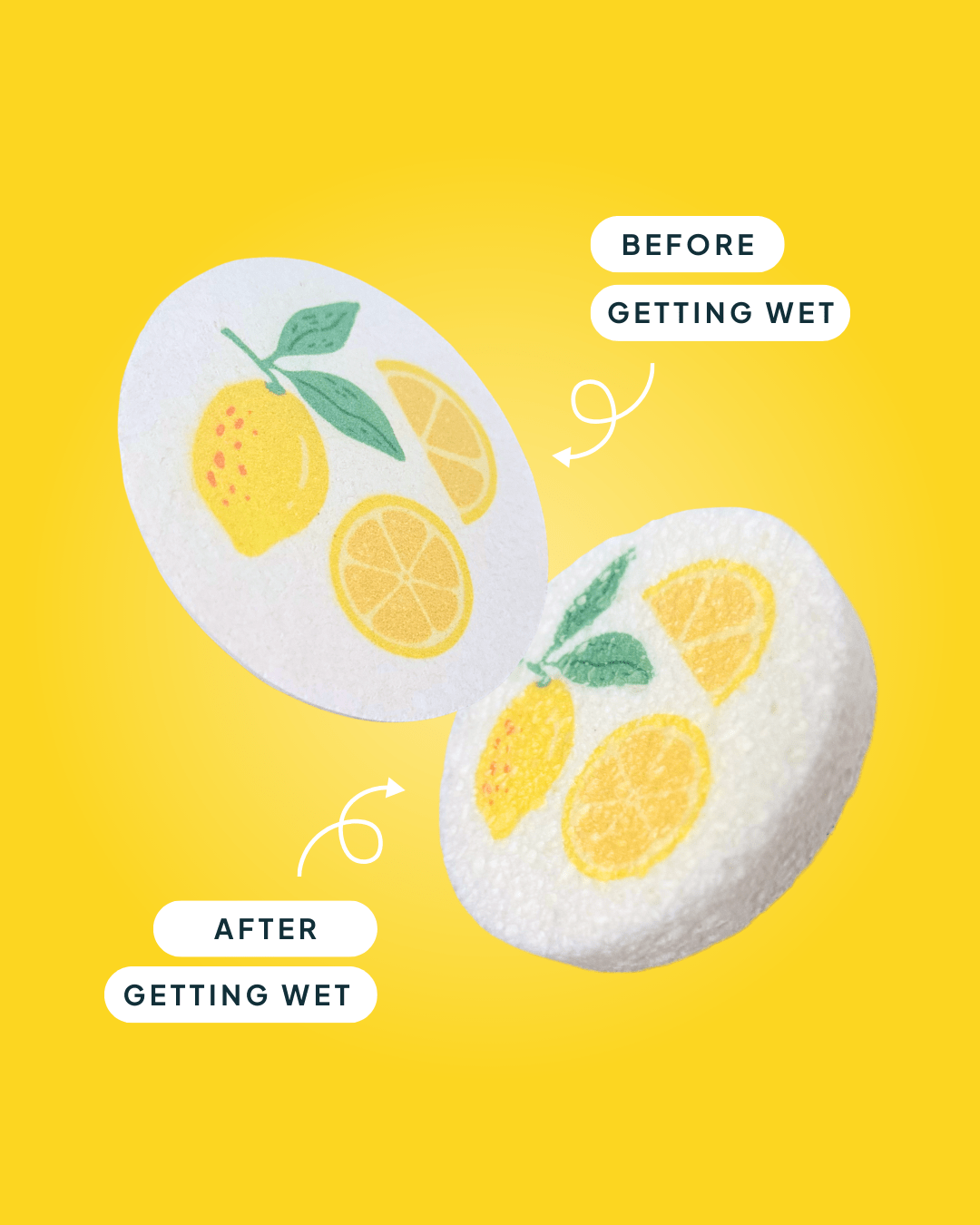 Cellulose Sponges Lemon Print - NATURE BEE