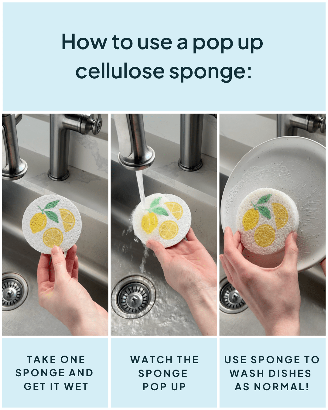 Cellulose Sponges Lemon Print - NATURE BEE