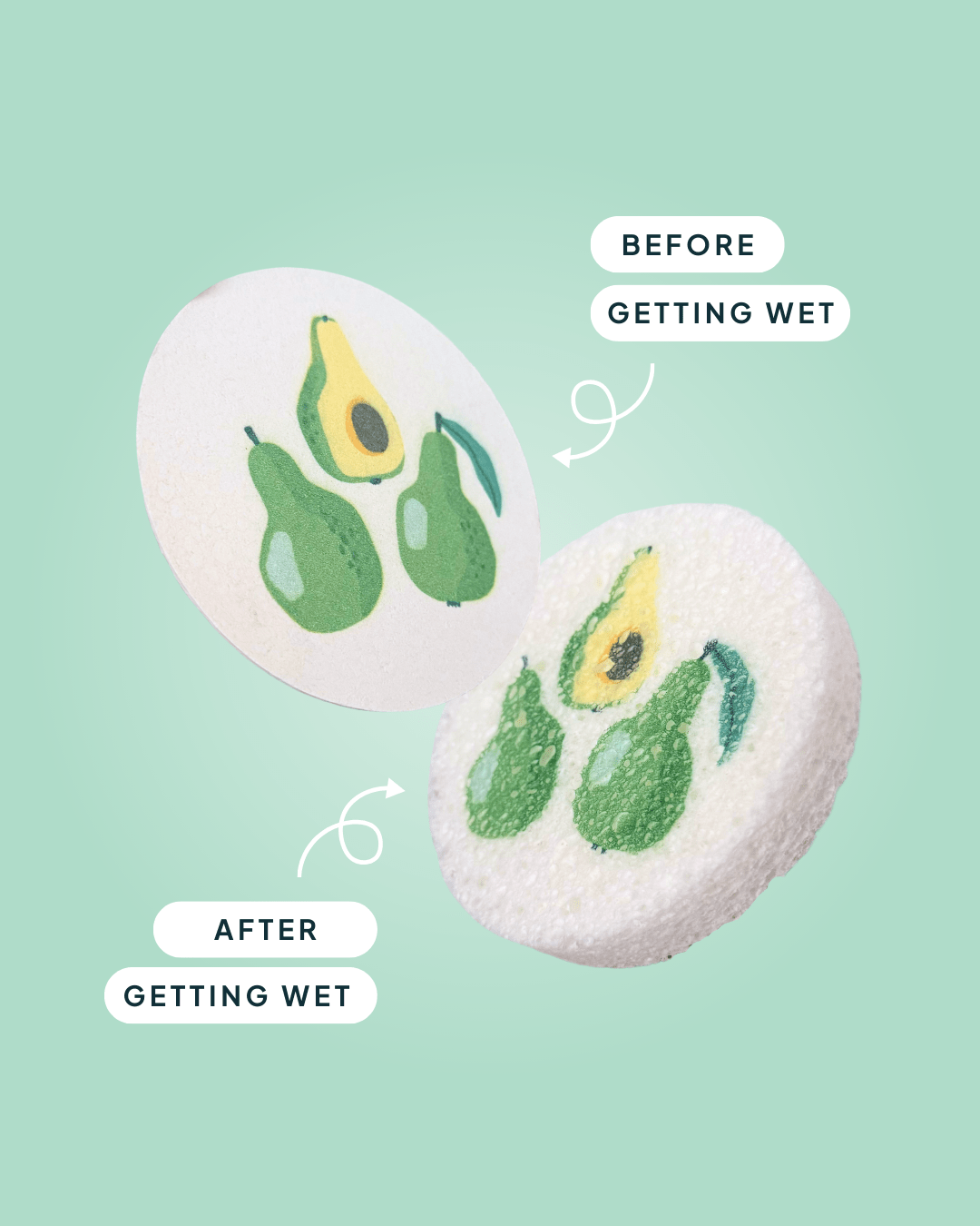 Cellulose Sponge Avocado Print - NATURE BEE