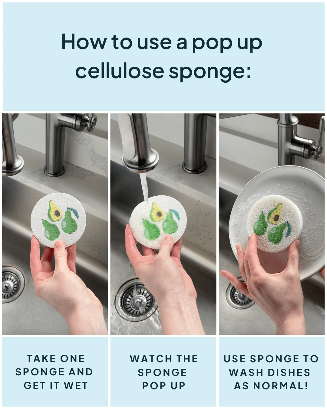 Cellulose Sponge Avocado Print - NATURE BEE