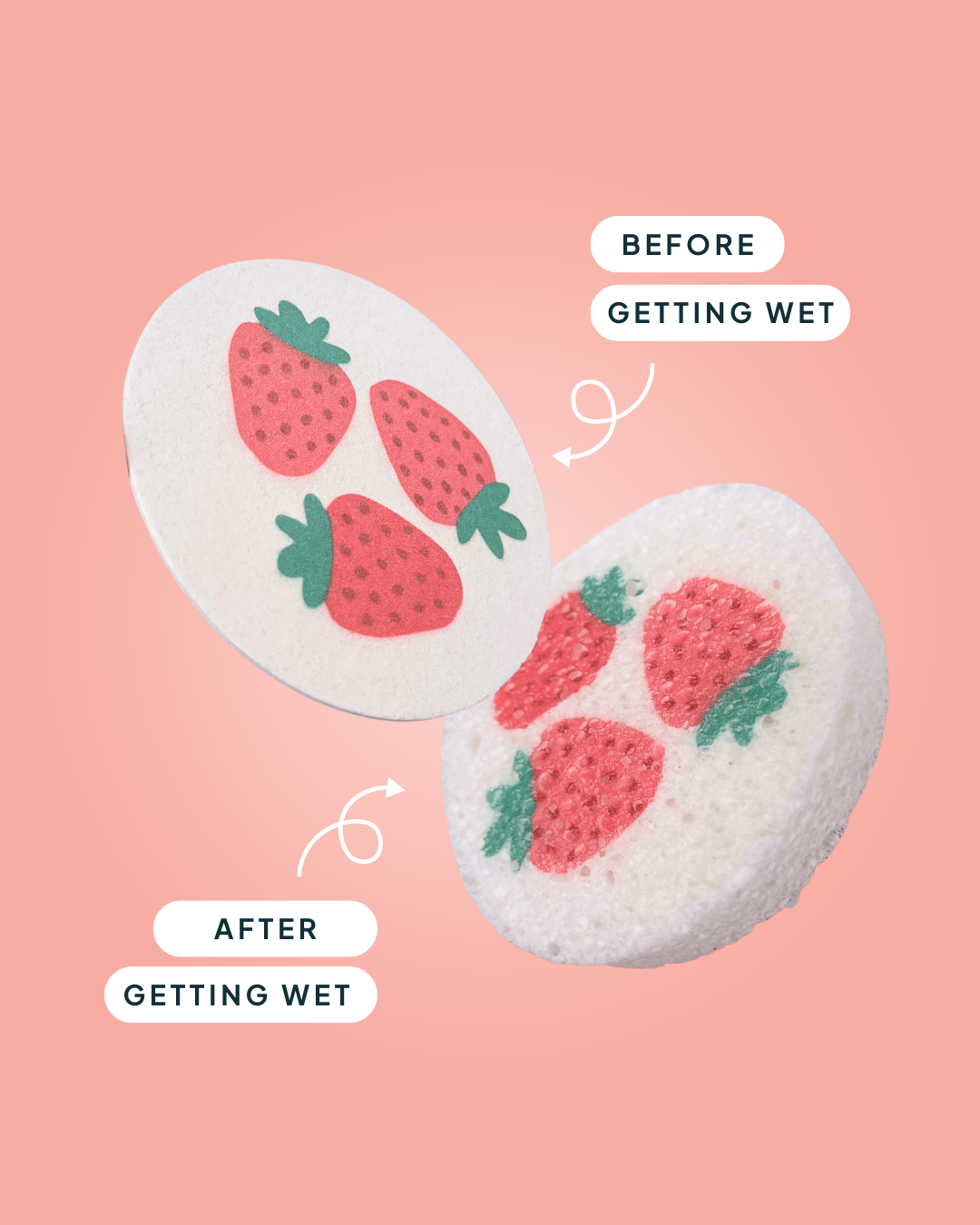 Cellulose Sponge Strawberry Print - NATURE BEE