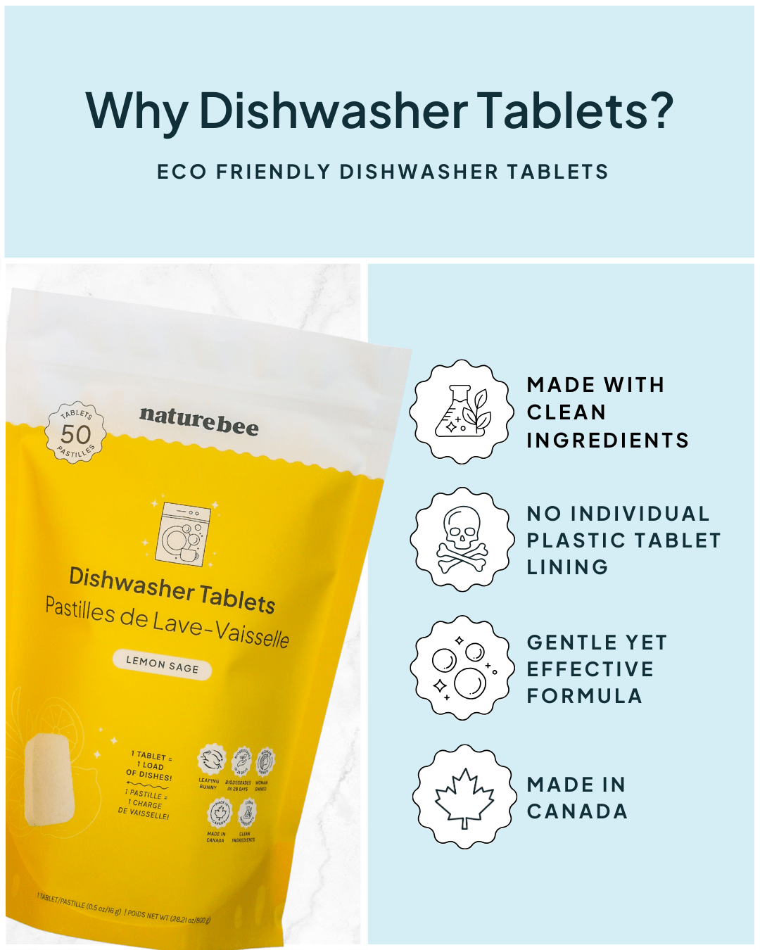 Dishwasher Tablets 50 - pack - NATURE BEE