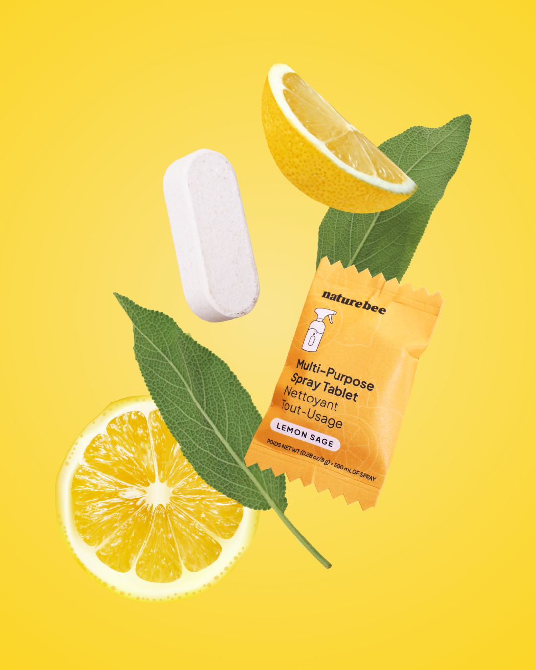 Limited Edition Multi-Purpose Spray Cleaning Tablet Lemon Sage | Nature Bee