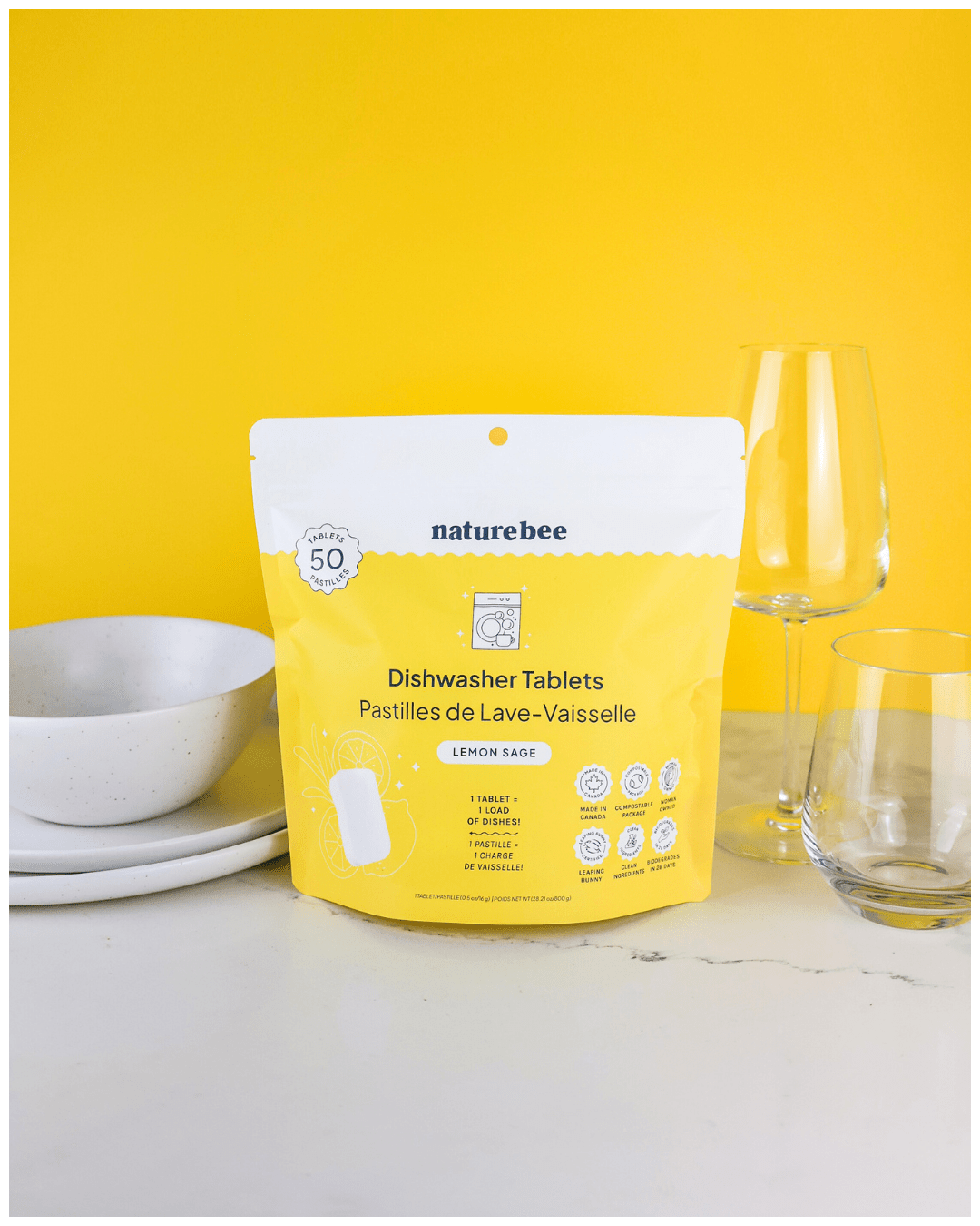 Dishwasher Tablets Lemon Sage 50 - pack - NATURE BEE