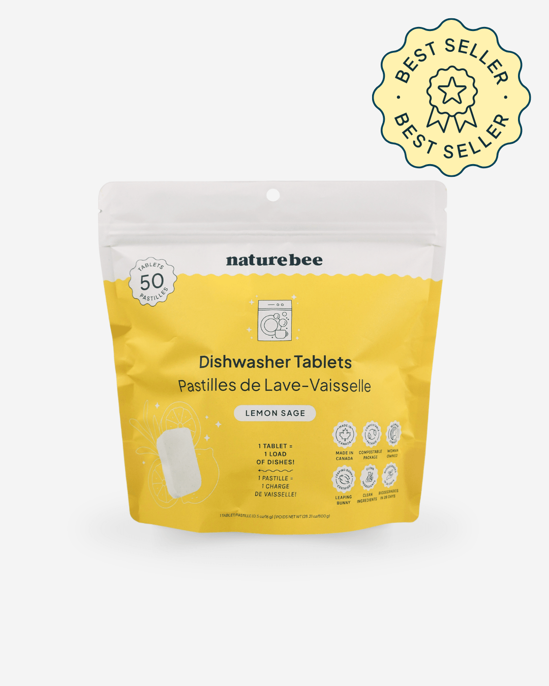 Dishwasher Tablets Lemon Sage 50 - pack - NATURE BEE