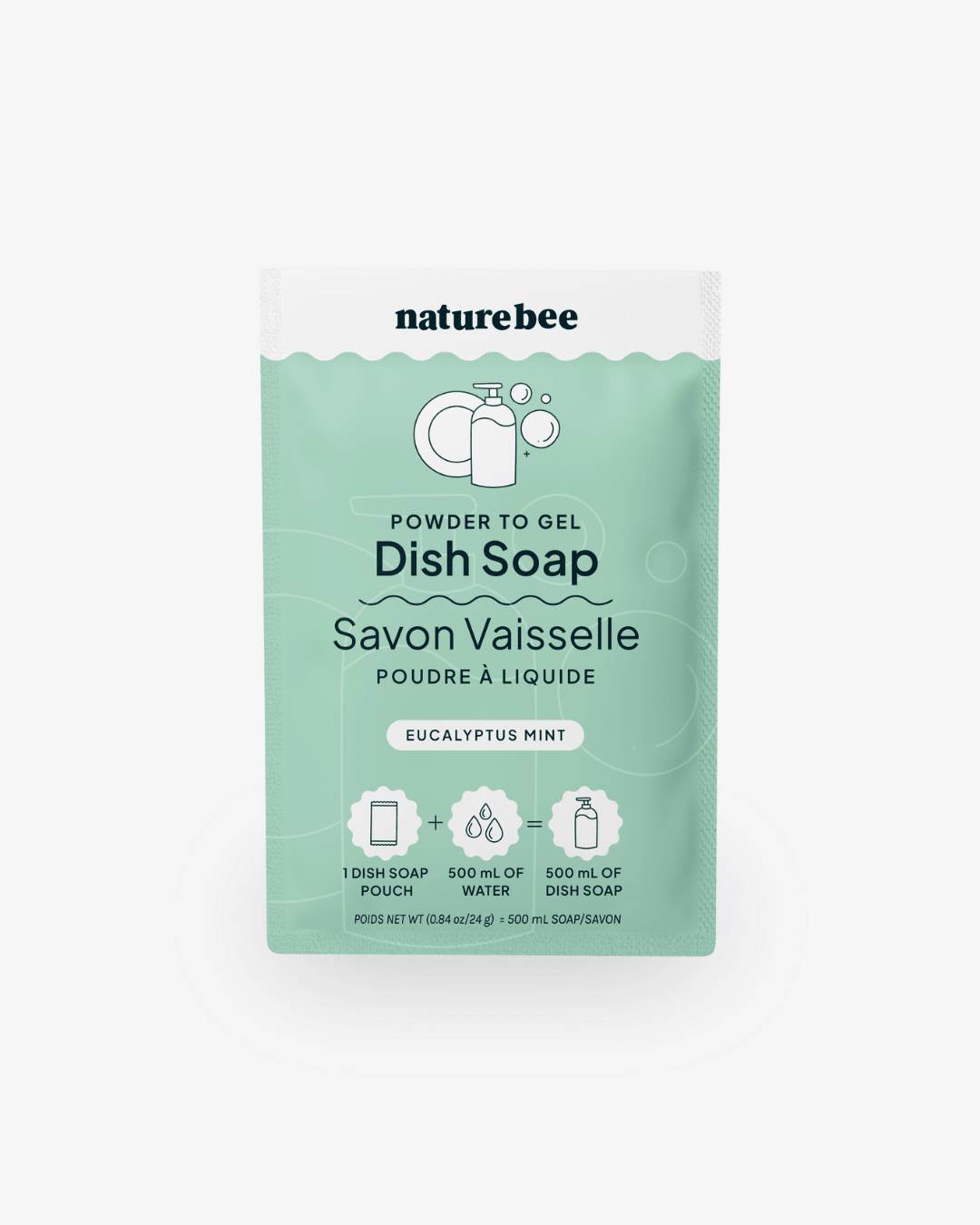 Eucalyptus Mint Dish Soap Refills - Powder to Gel - NATURE BEE