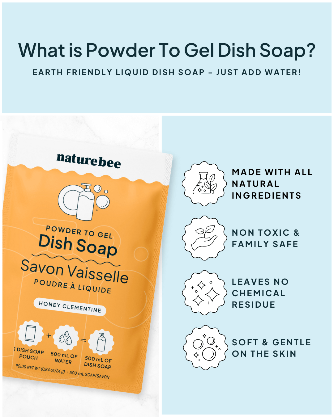 Dish Soap Honey Clementine - NATURE BEE