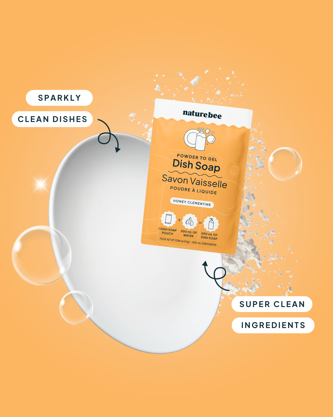Dish Soap Honey Clementine - NATURE BEE