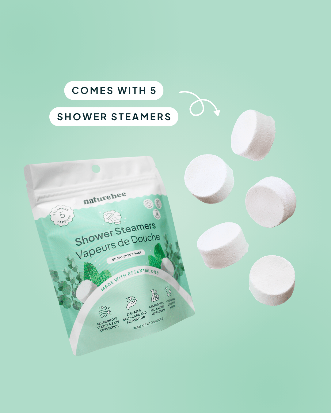 Eucalyptus Mint Shower Steamers - NATURE BEE