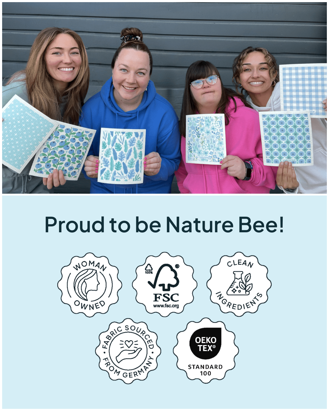 Blue Floral Swedish Dishcloth - NATURE BEE