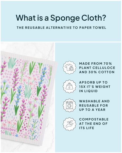 Purple Sponge Cloth 6 pack | Nature Bee