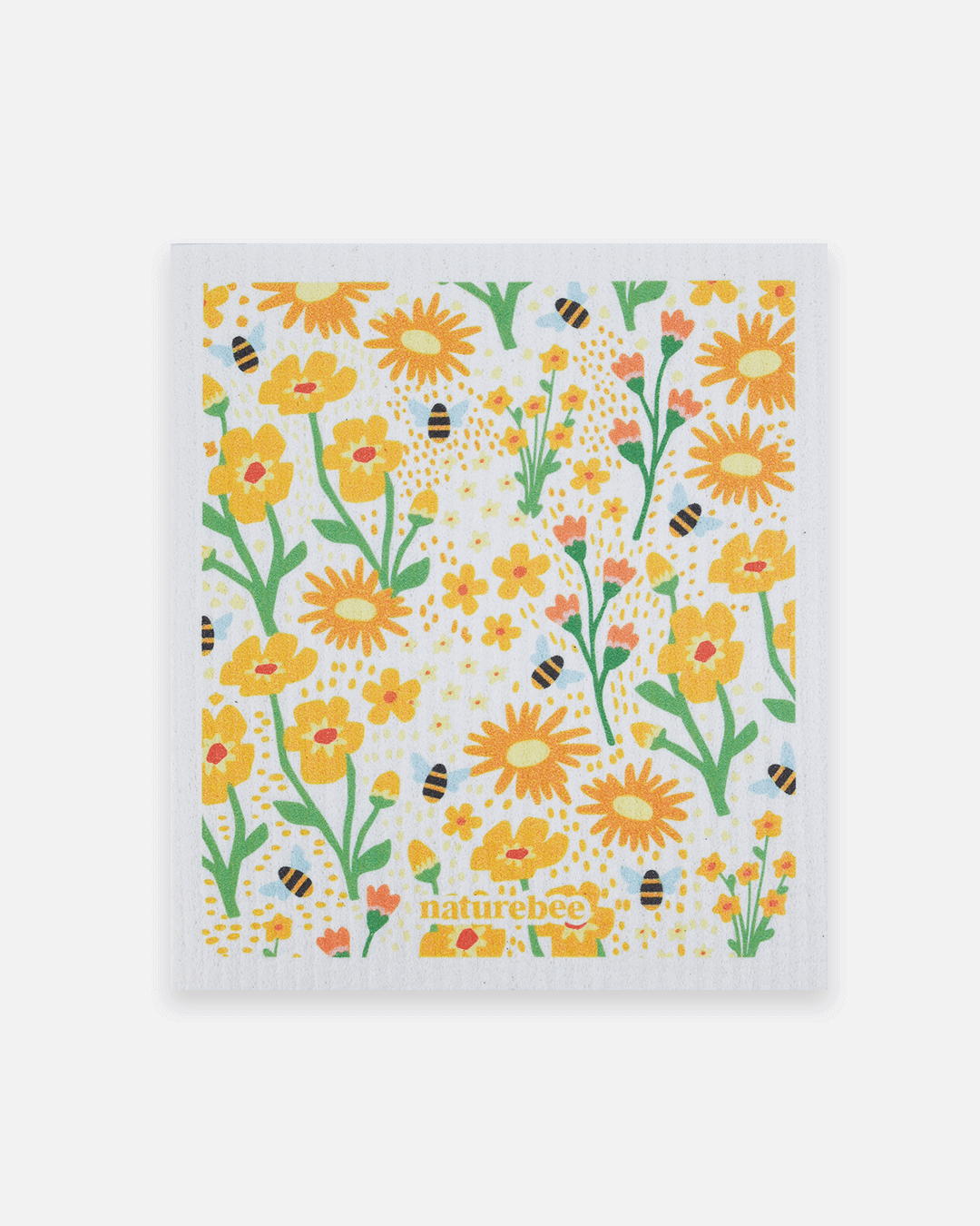 Sponge Cloth Floral Yellow | Nature Bee - NATURE BEE
