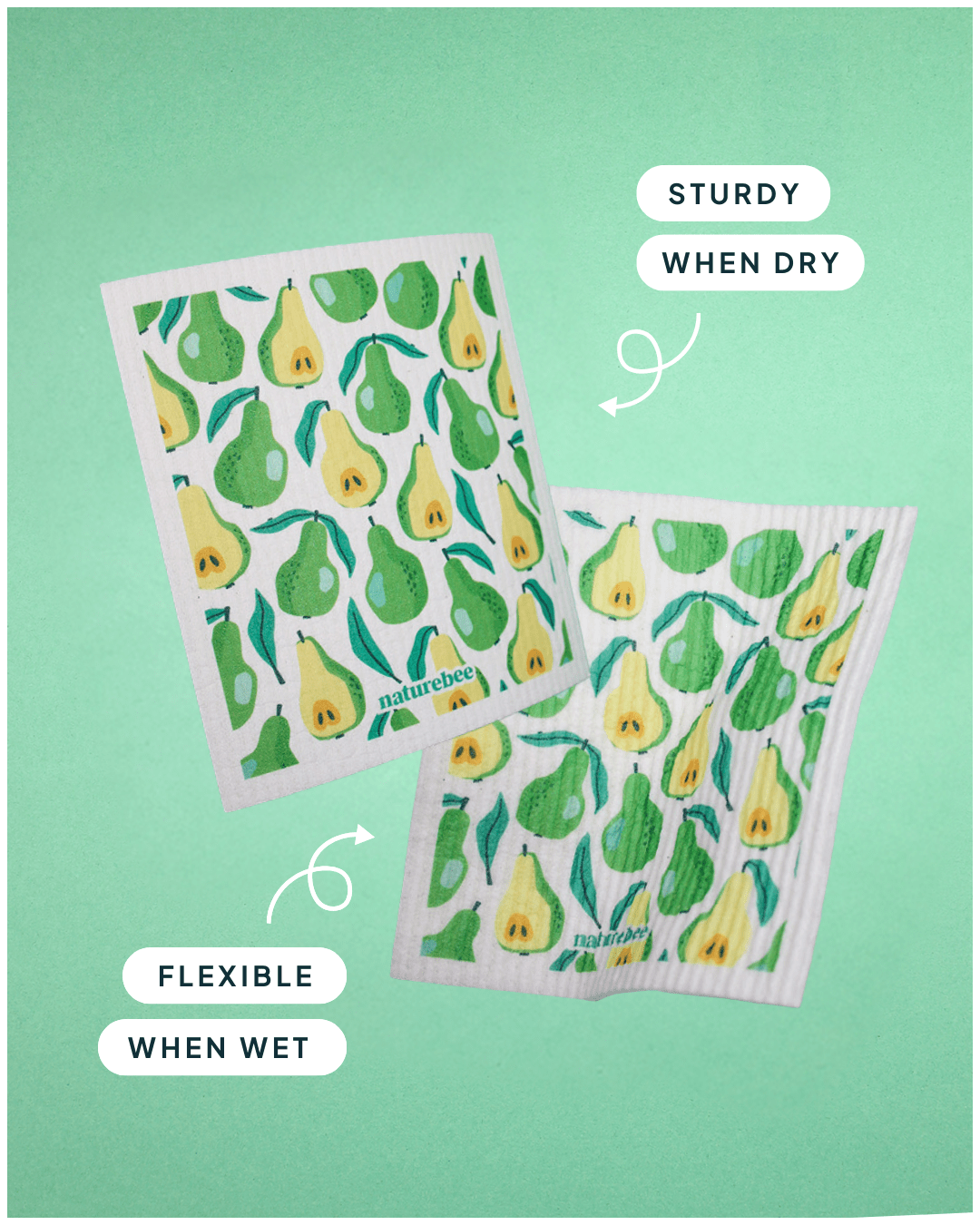 Fruit Swedish Dishcloth 6 - pack - NATURE BEE