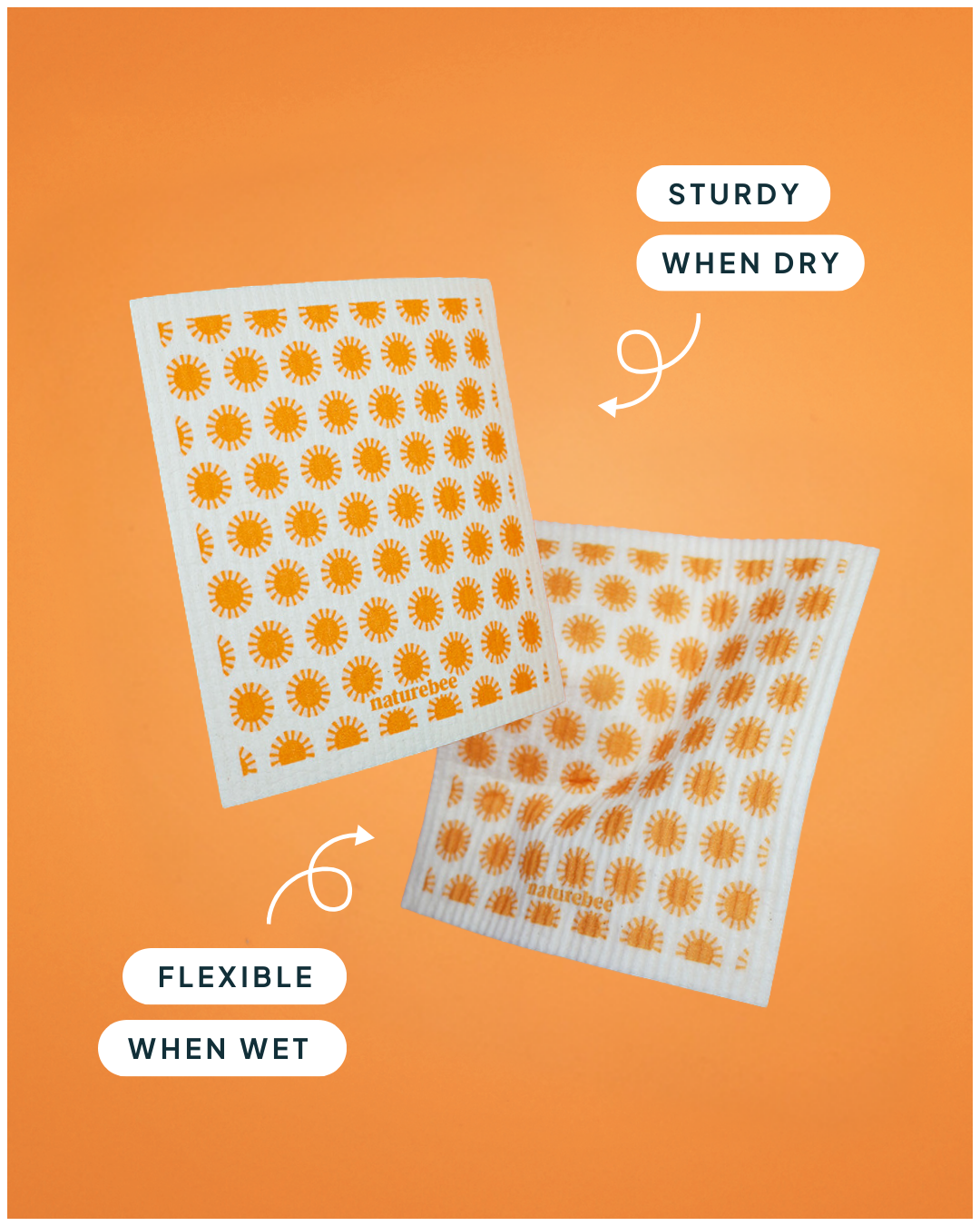 Sponge Cloth Orange Sunshines | Nature Bee