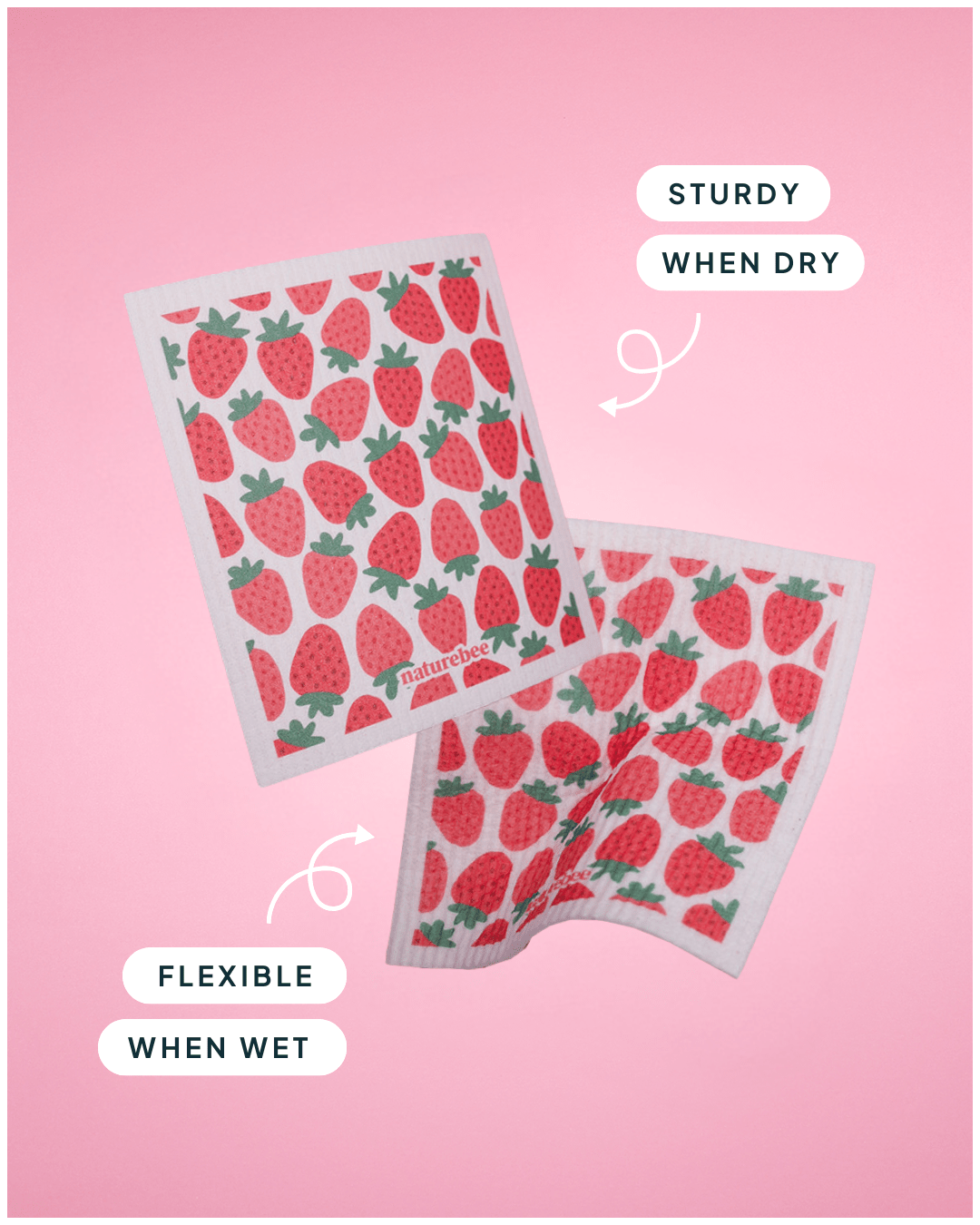 Strawberry Swedish Dishcloth - NATURE BEE