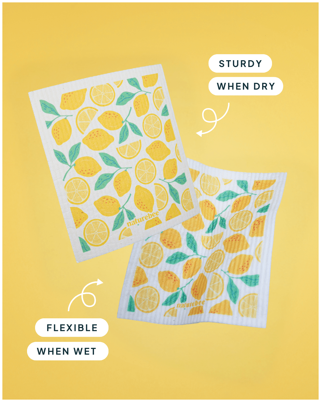 Lemon Swedish Dishcloth - NATURE BEE