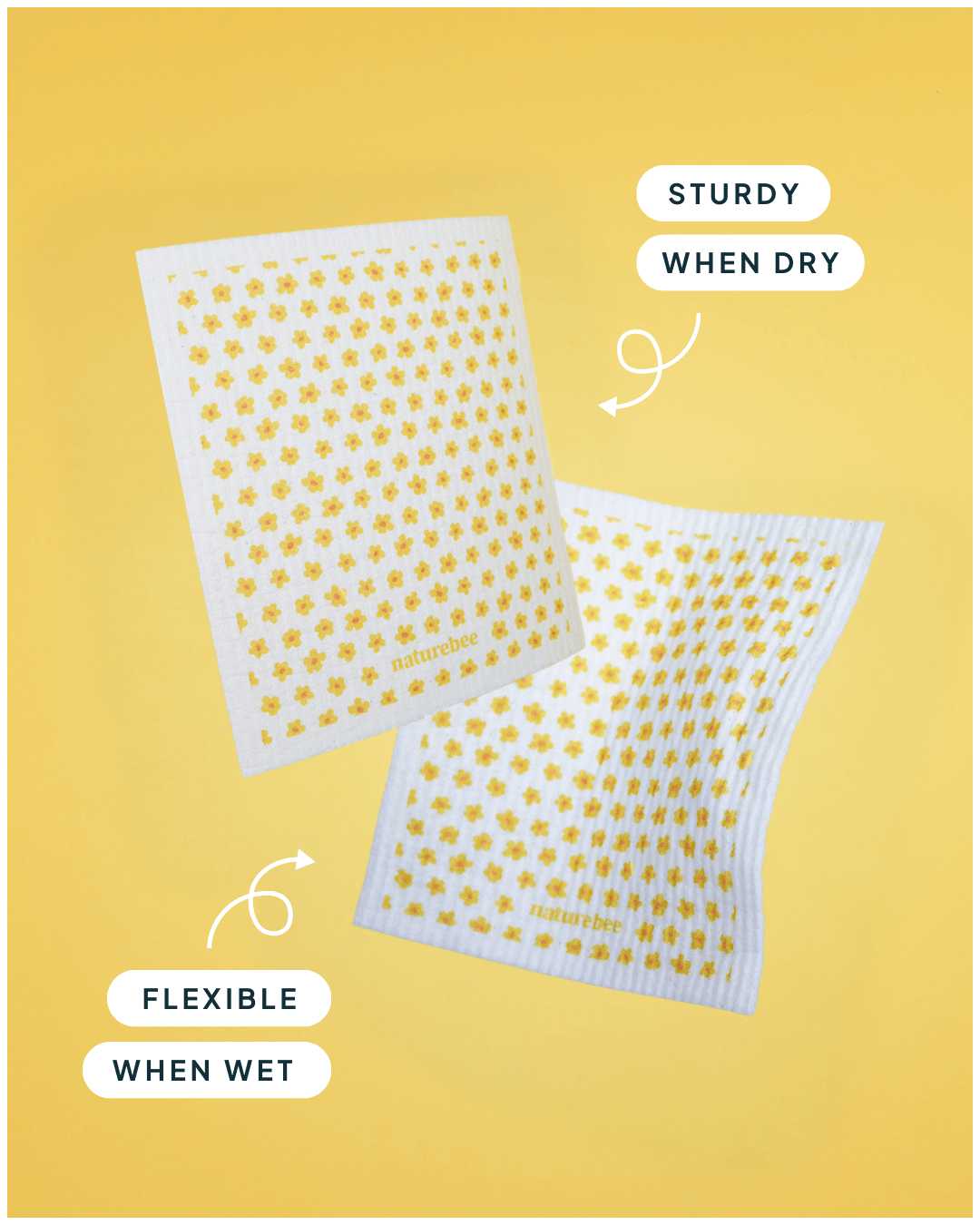 Yellow Flower Swedish Dishcloth - NATURE BEE