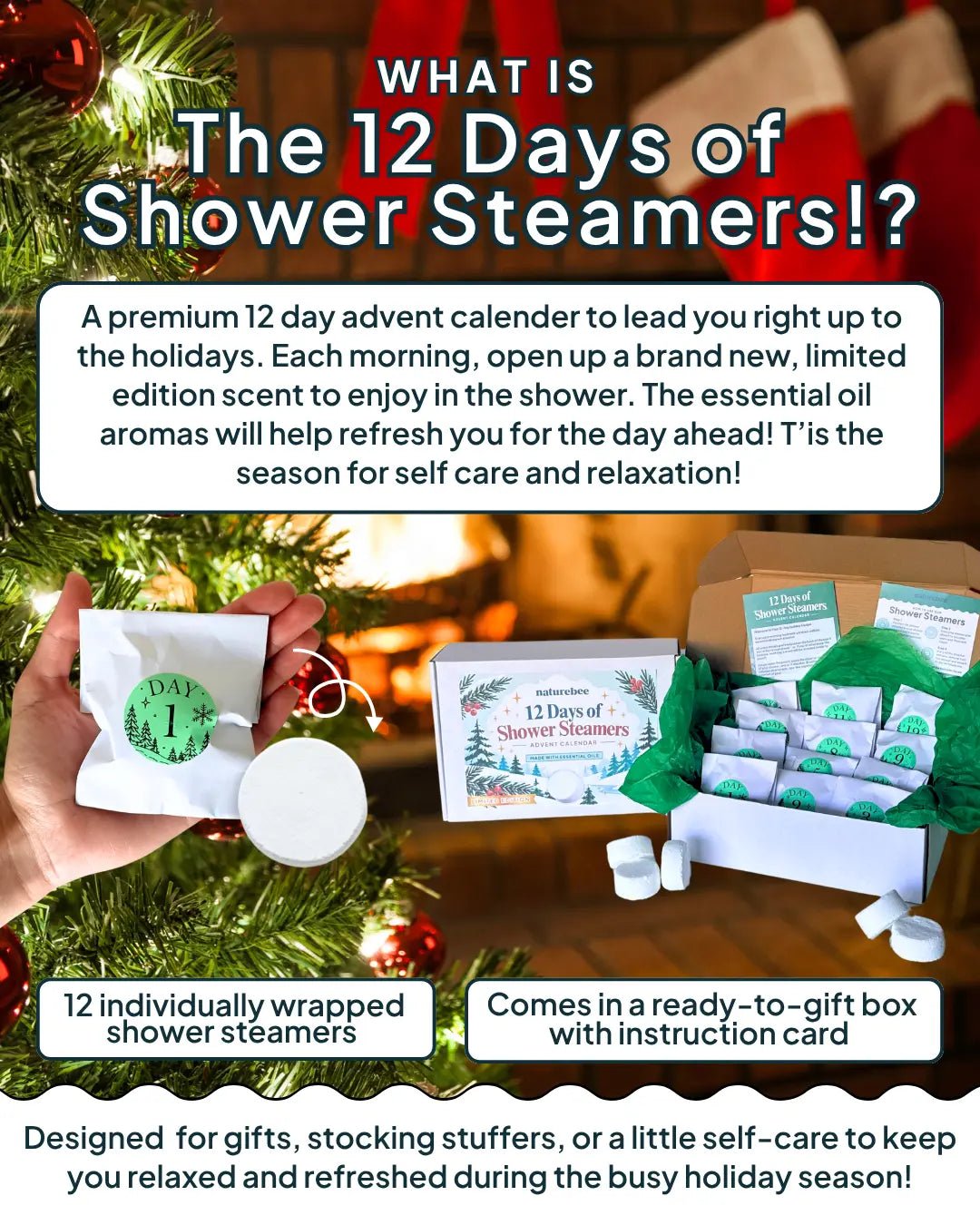 12 Days of Shower Steamers Advent Calendar - PRE-ORDER ONLY - NATURE BEE