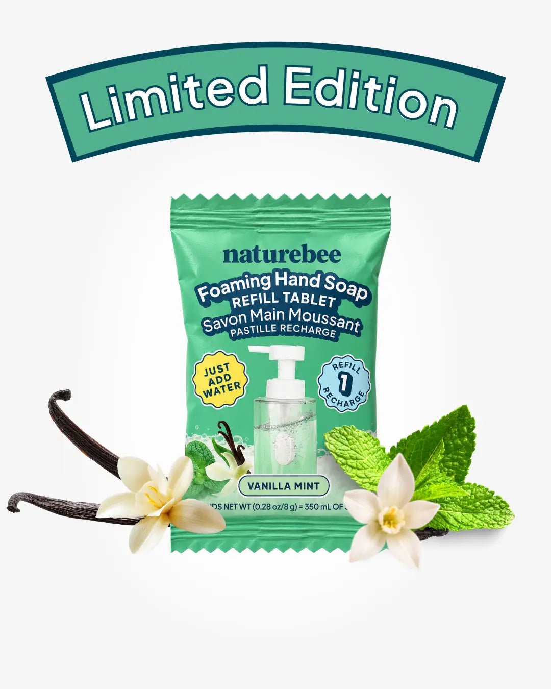 Vanilla Mint Foaming Hand Soap Refill Tablets | Limited Edition - NATURE BEE