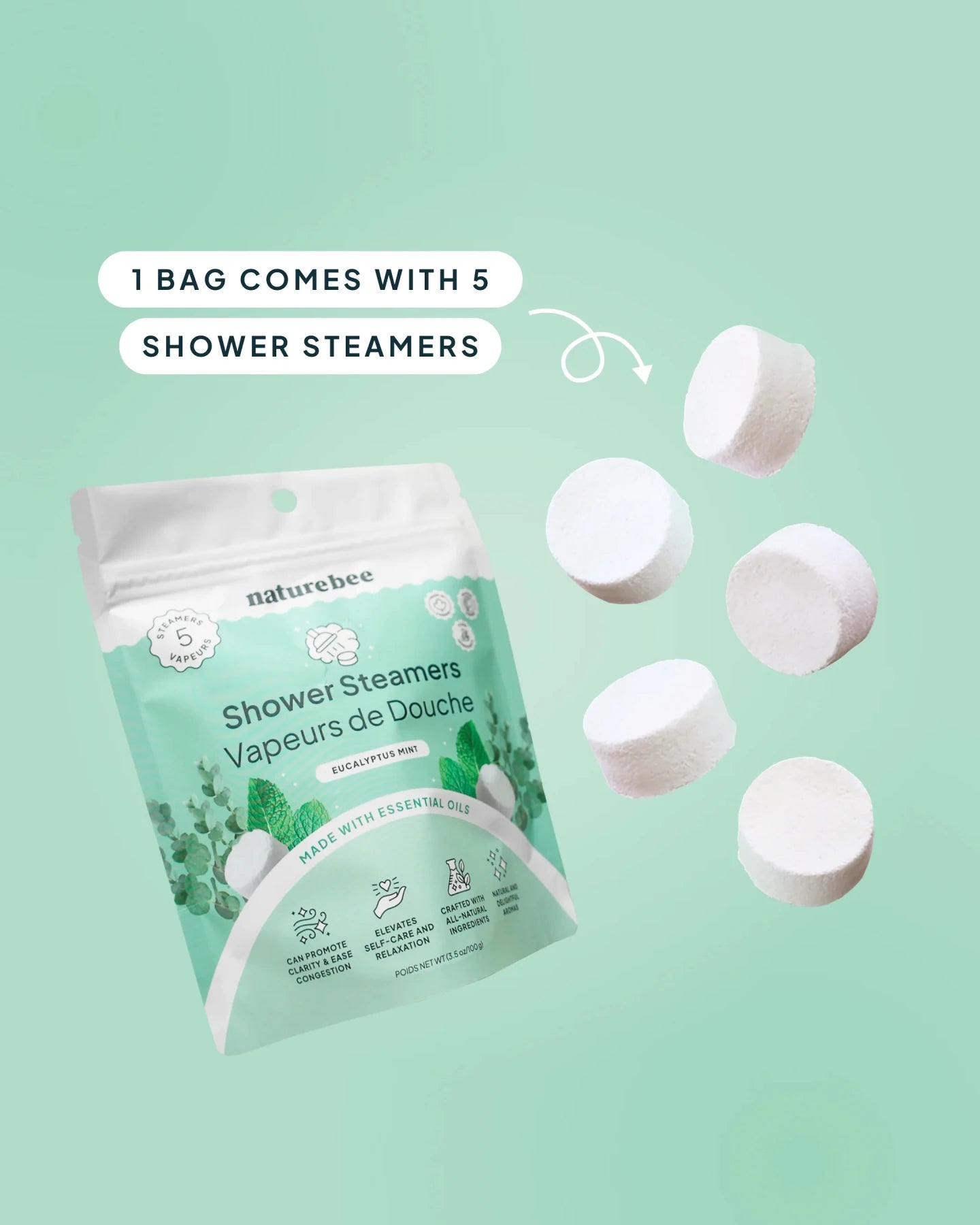 Eucalyptus Mint Shower Steamers - NATURE BEE