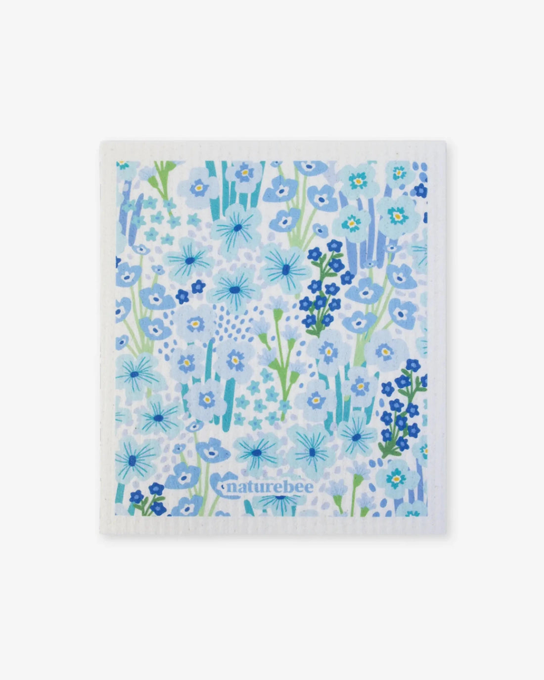 Blue Floral Swedish Dishcloth - NATURE BEE