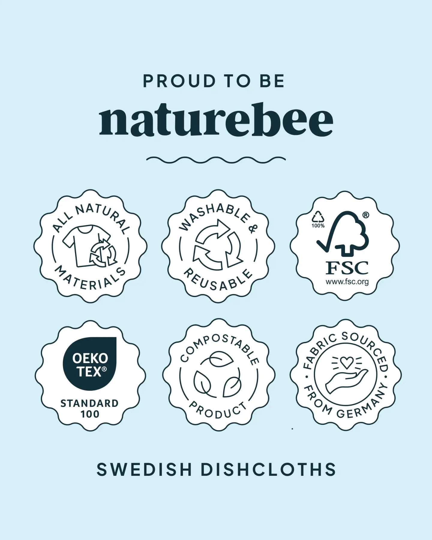 Dainty Floral Swedish Dishcloth 6 - pack - NATURE BEE