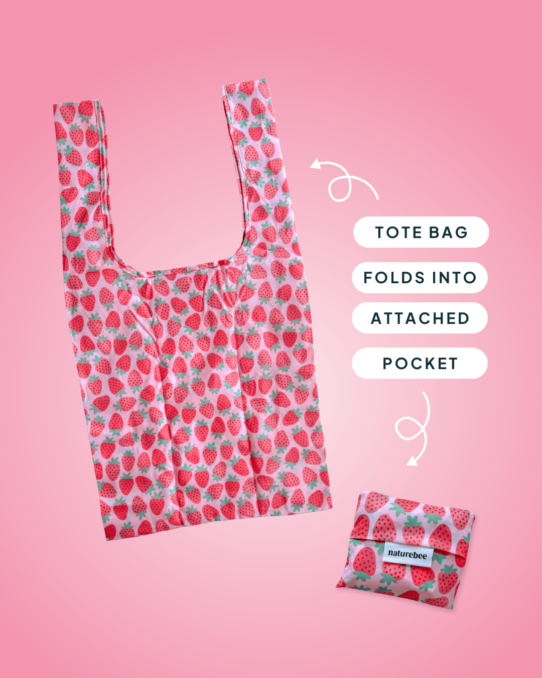Strawberry Reusable Bag - NATURE BEE