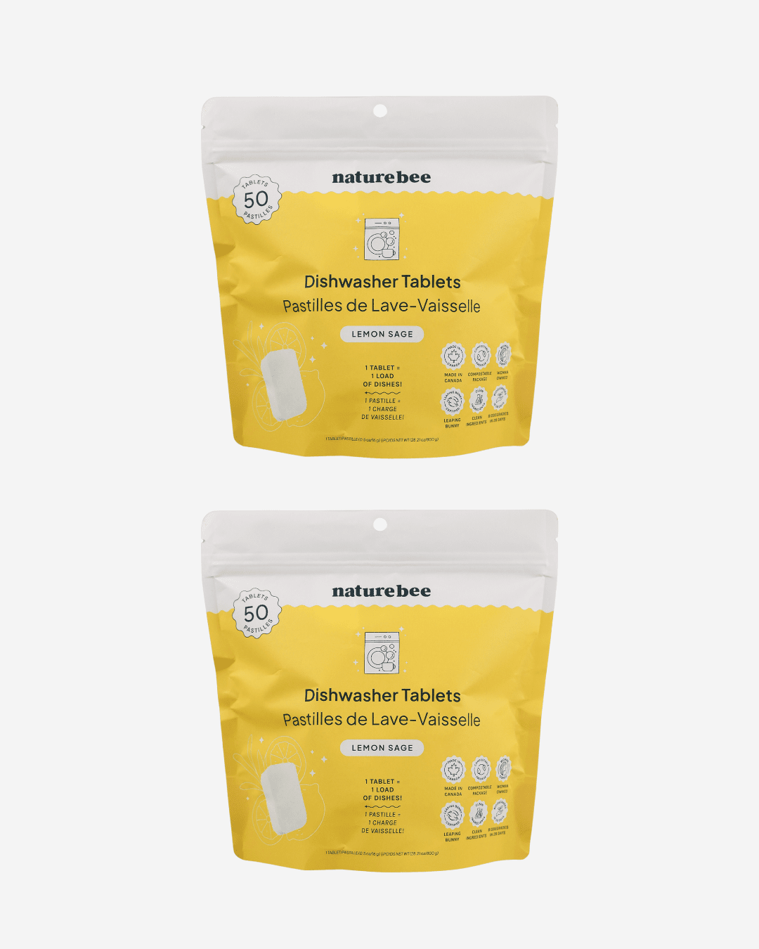 Dishwasher Tablets Lemon Sage 50 - pack - NATURE BEE
