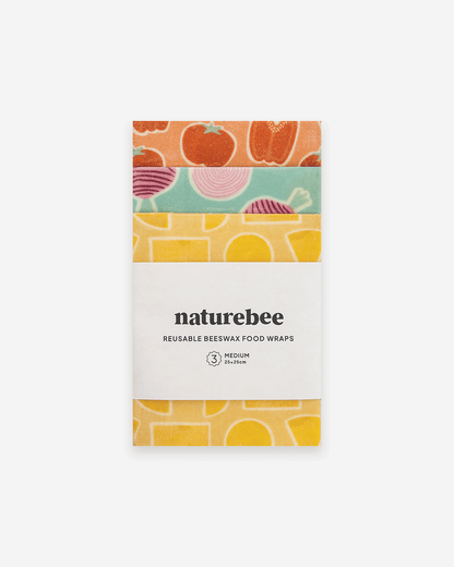 Medium Beeswax Wrap Pack - Veggies &amp; Cheese | Nature Bee