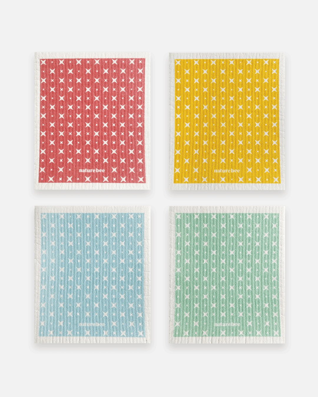 Swedish Dishcloth 4 Pack Solid Colors  - Nature Bee
