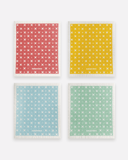 Swedish Dishcloth 4 Pack Solid Colors  - Nature Bee