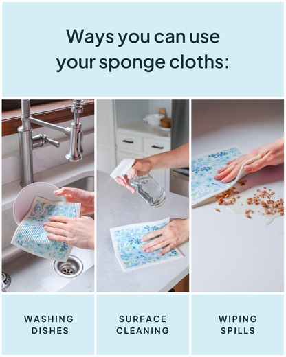 Floral Swedish Sponge Cloth 6 pack | Nature Bee