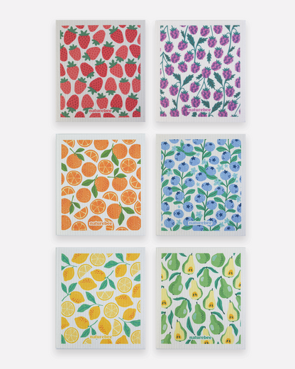 Fruit Swedish Sponge Cloth 6 pack | Nature Bee