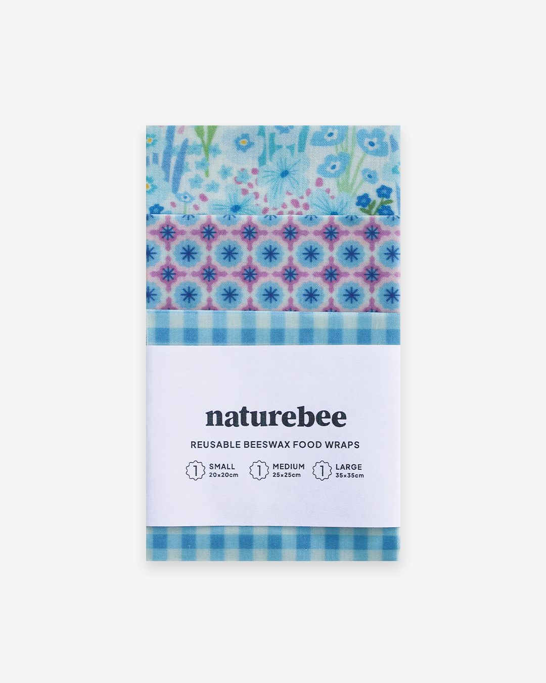 Beeswax Wrap Variety Set - Blue | Made in Canada | Nature Bee