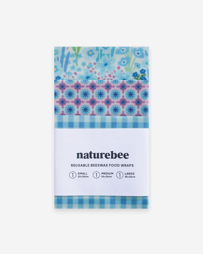 Beeswax Wrap Variety Set - Blue | Made in Canada | Nature Bee