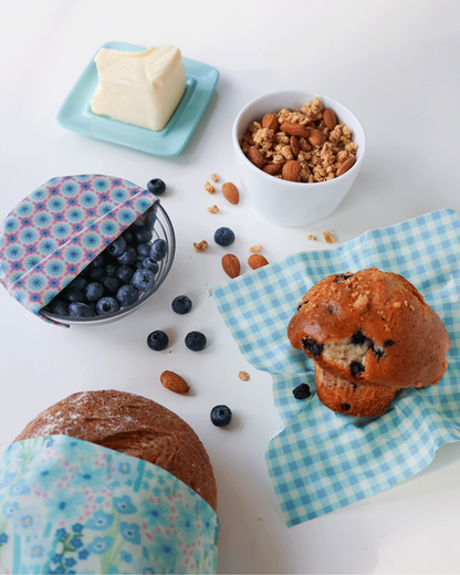 Beeswax Wrap Variety Set - Blue | Made in Canada | Nature Bee