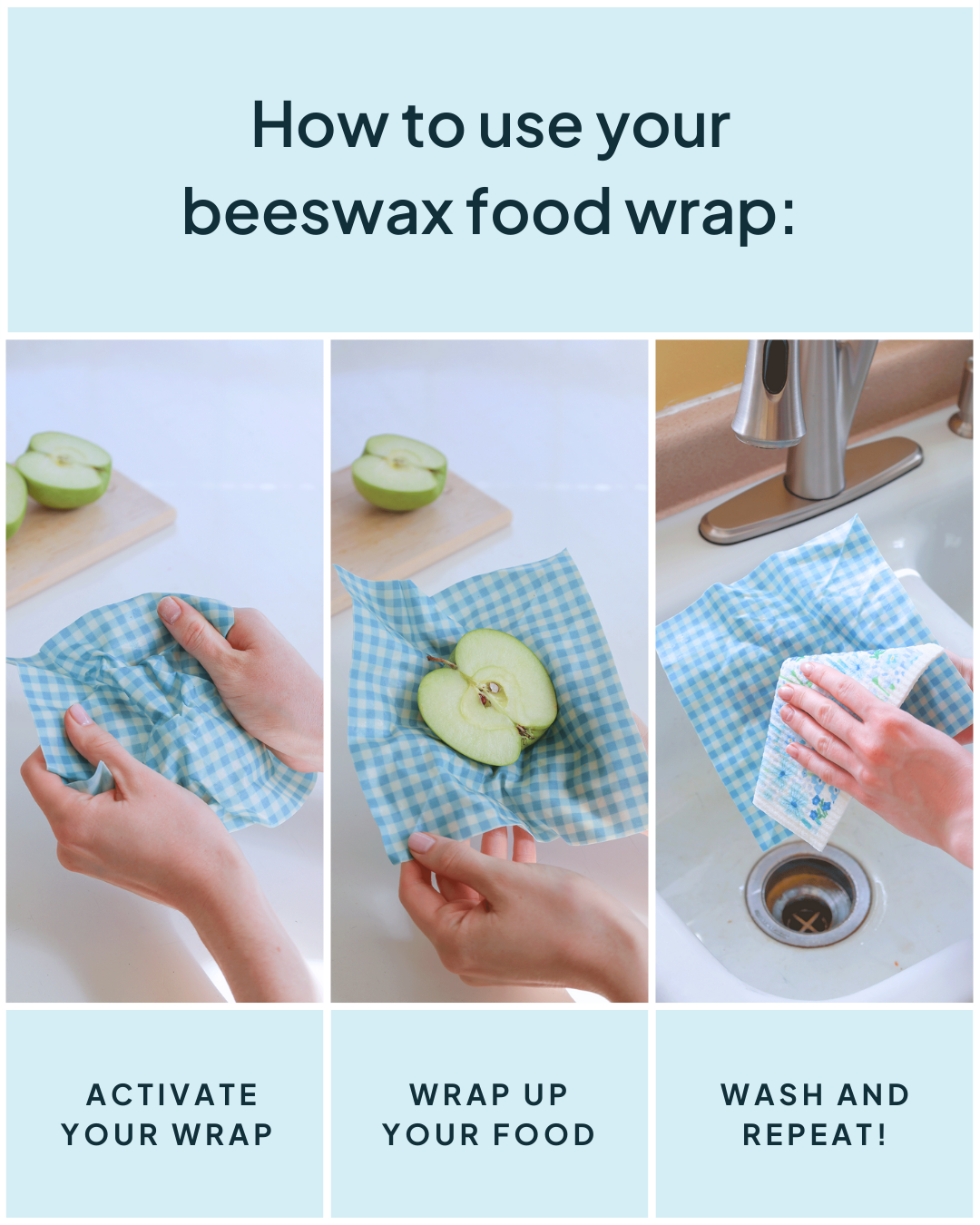 Beeswax Wrap Variety Set - Blue | Made in Canada | Nature Bee