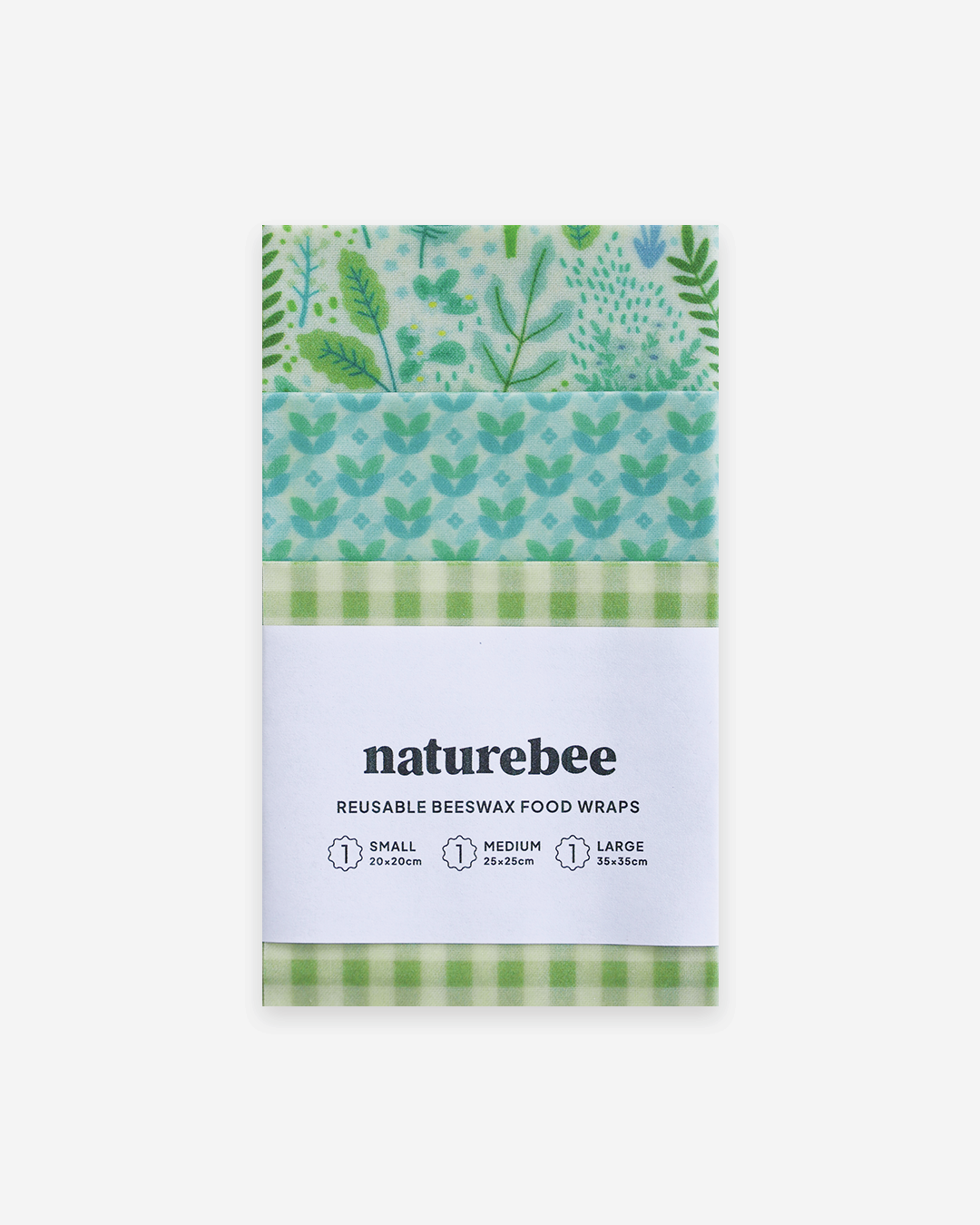 Beeswax Wrap Variety Set - Green | Made in Canada | Nature Bee