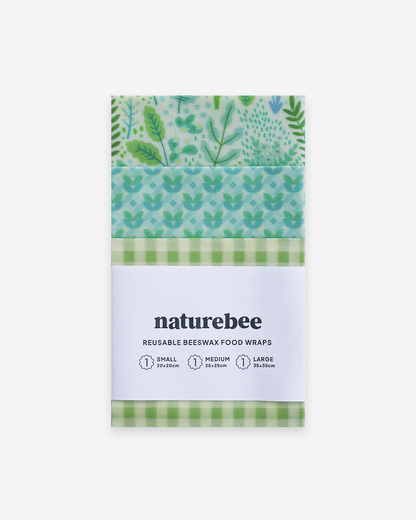Beeswax Wrap Variety Set - Green | Made in Canada | Nature Bee