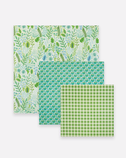 Beeswax Wrap Variety Set - Green | Nature Bee